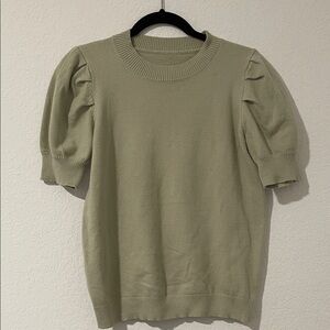 Olive Puff Sleeve Top